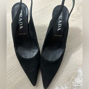 Prada Suede Black Heels